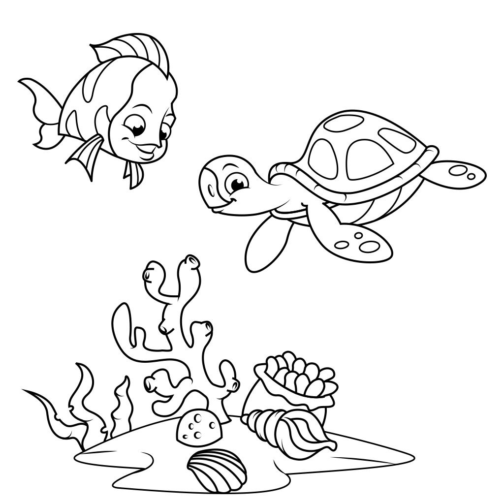 1024x1024 Fish Coloring Pages