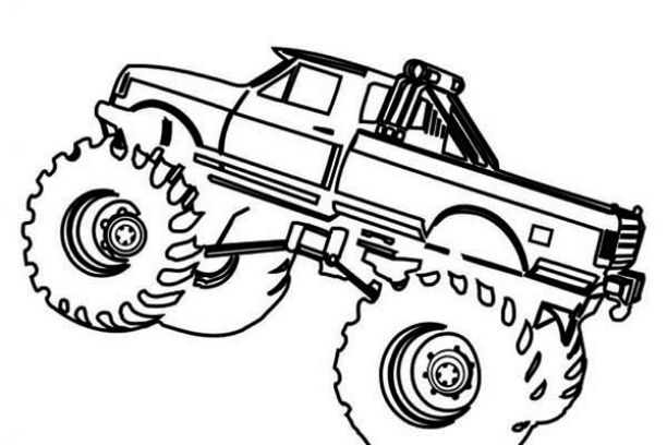 612x408 Drawing Monster Truck Coloring Pages With Kids