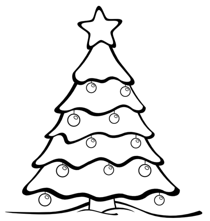 685x721 Coloring Pages Christmas Tree Coloring Page Of A Christmas Tree