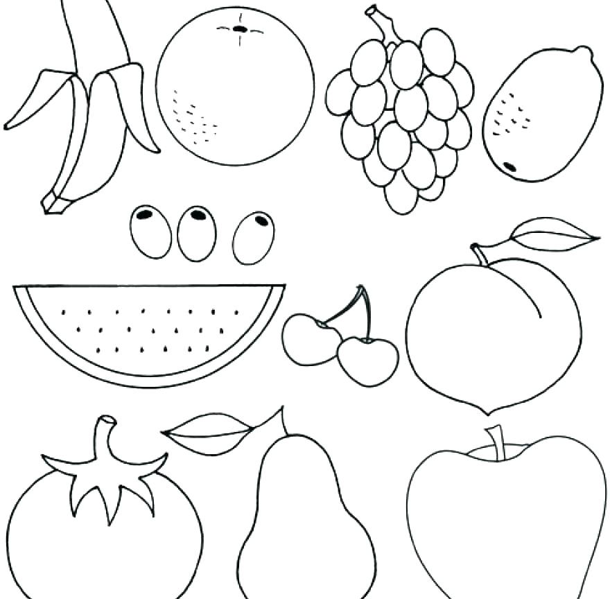 880x864 Fruit Basket Coloring Pages Drawing Coloring Fruits