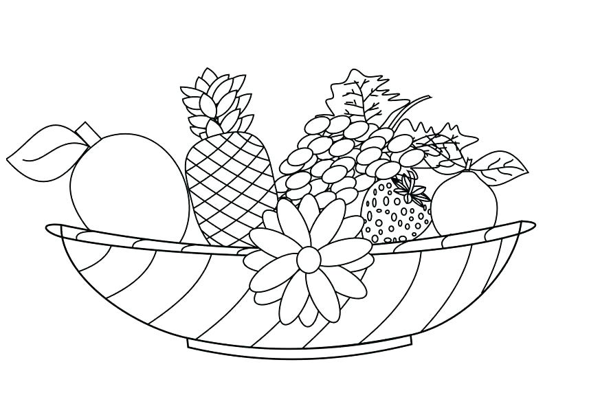857x607 Bowl Of Fruit Coloring Page Fruit Bowl Coloring Page For Kids