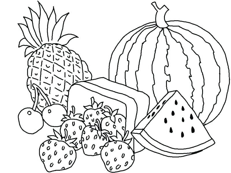 800x600 Coloring Pages Fruits Printable Fruits And Vegetables Coloring
