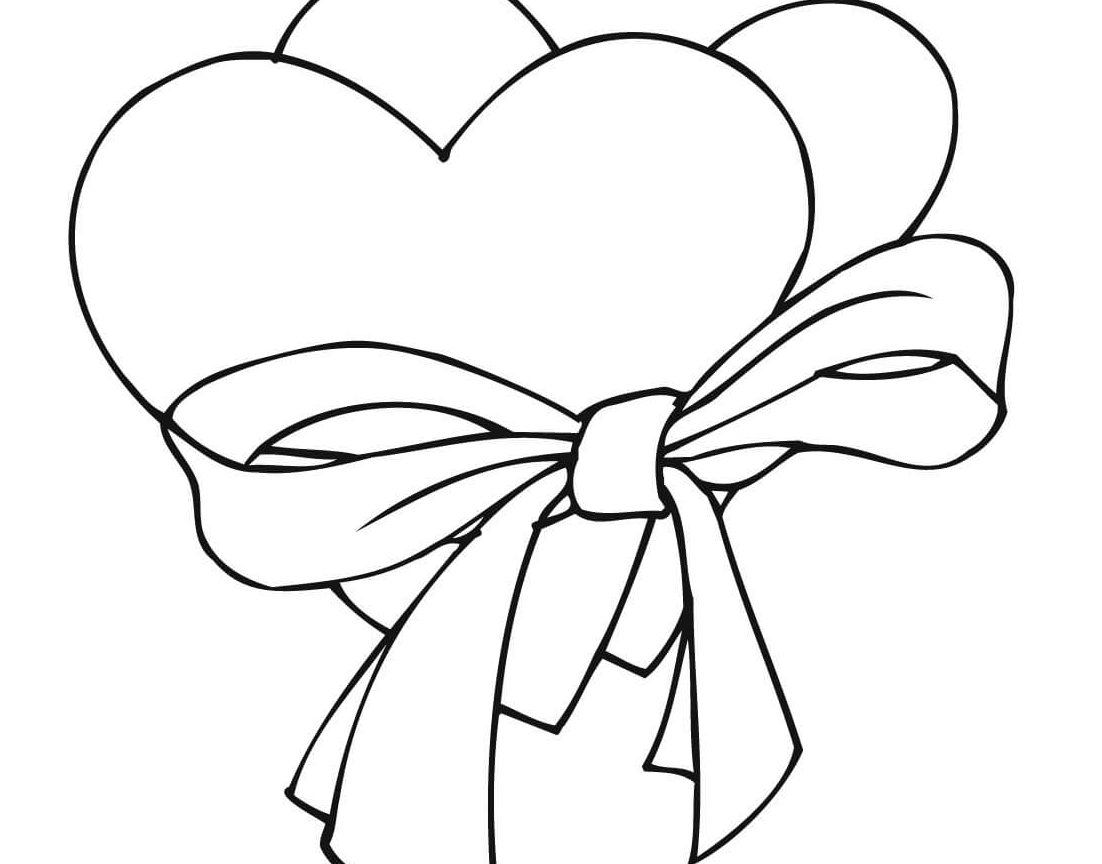 1102x864 Heart With Arrow Coloring Pages Bow And For Kids Hearts