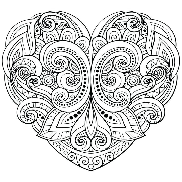 736x736 Valentine Heart Coloring Pages Free Printable And Marvelous Ideas