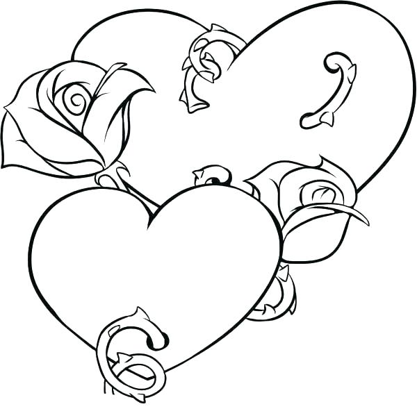 600x602 Coloring Page Of Heart