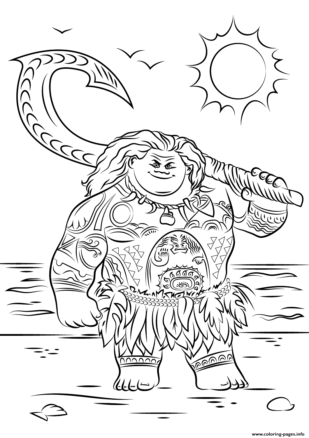 1060x1500 Print Maui From Moana Disney Coloring Pages Disney Coloring