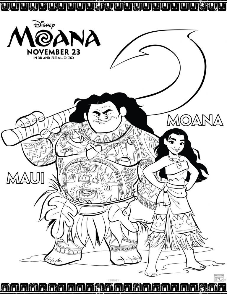 768x994 Free Printable Moana Coloring Pages Activity Sheets For Kids