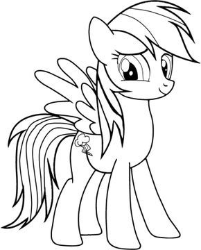 290x360 My Little Pony Rainbow Dash Coloring Pages Printable Coloring