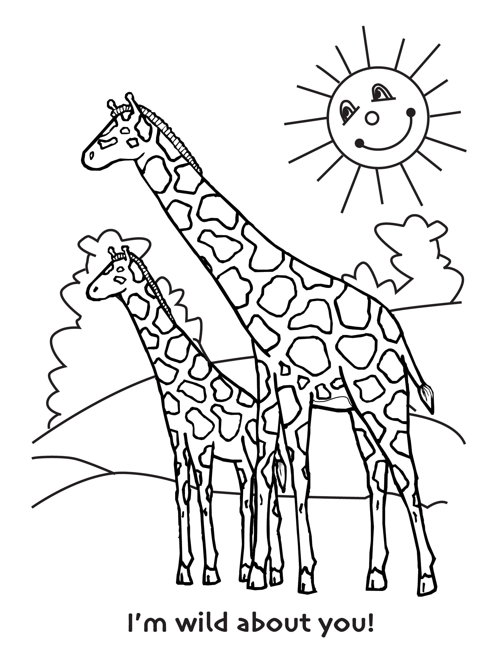 1700x2200 Free Printable Giraffe Coloring Pages For Kids