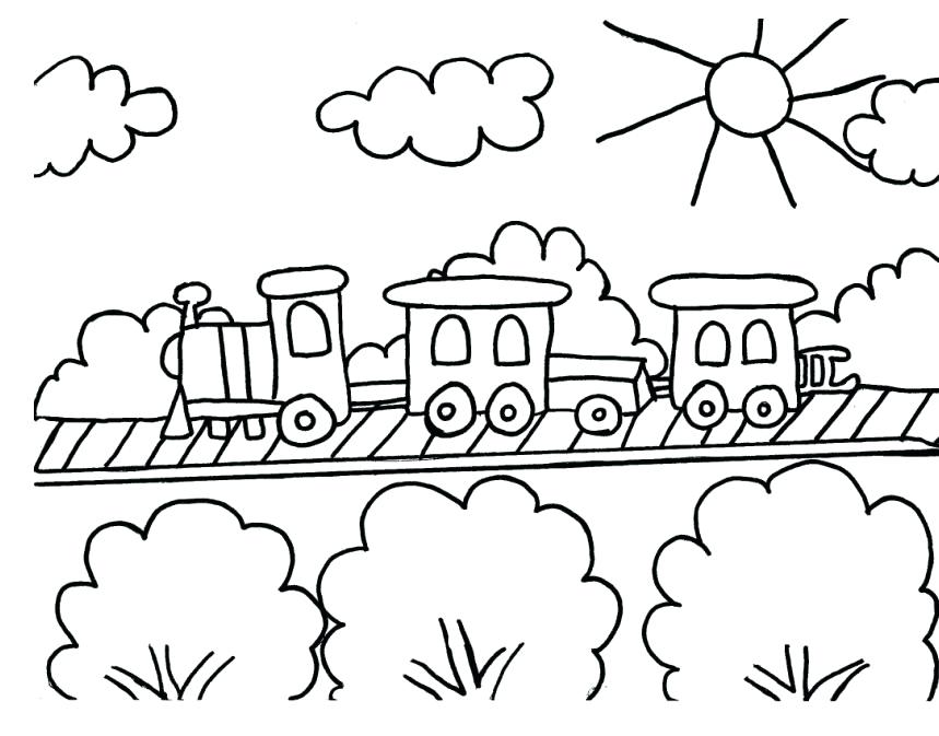 859x673 Simple Coloring Pages For Kids Train Drawings Images Pictures Home