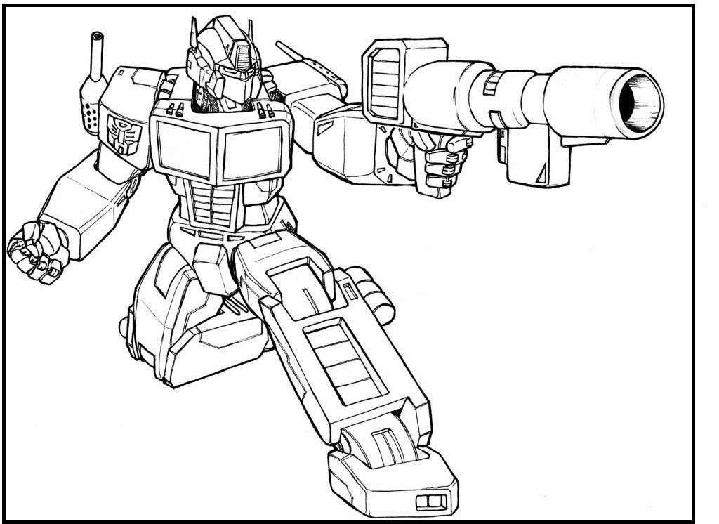 1024x746 Optimus Prime Transformers Coloring Picture For Kids Line Art