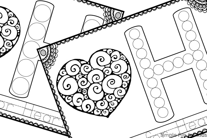 700x467 H Is For Heart Dot Marker Coloring Pages
