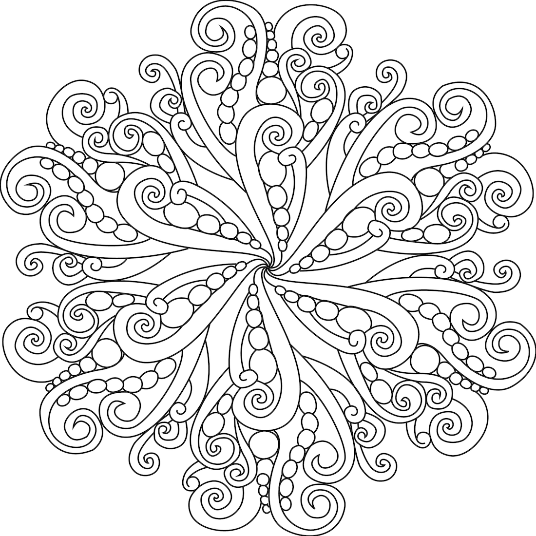 1100x1100 Mandala Coloring Pages Hellokids Com