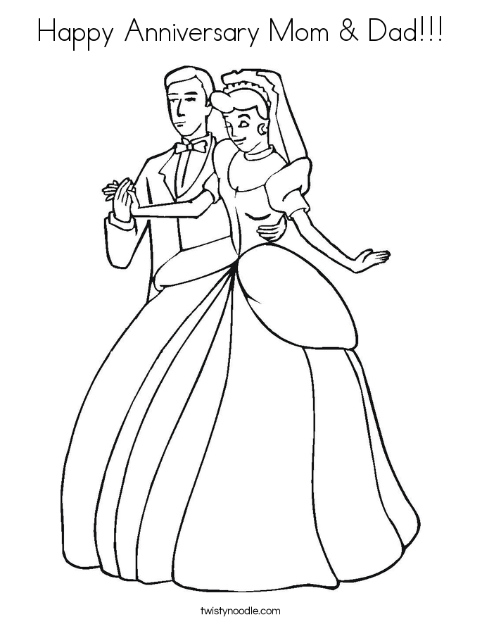 685x886 Happy Anniversary Mom Dad Coloring Page