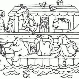 268x268 Noah Ark Coloring Pages Noah Noahs Animals Printable Colors Adult