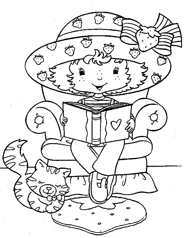 612x788 Coloring Page Strawberry Shortcake Reading Love Book