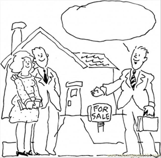 650x639 House For Sale Coloring Page