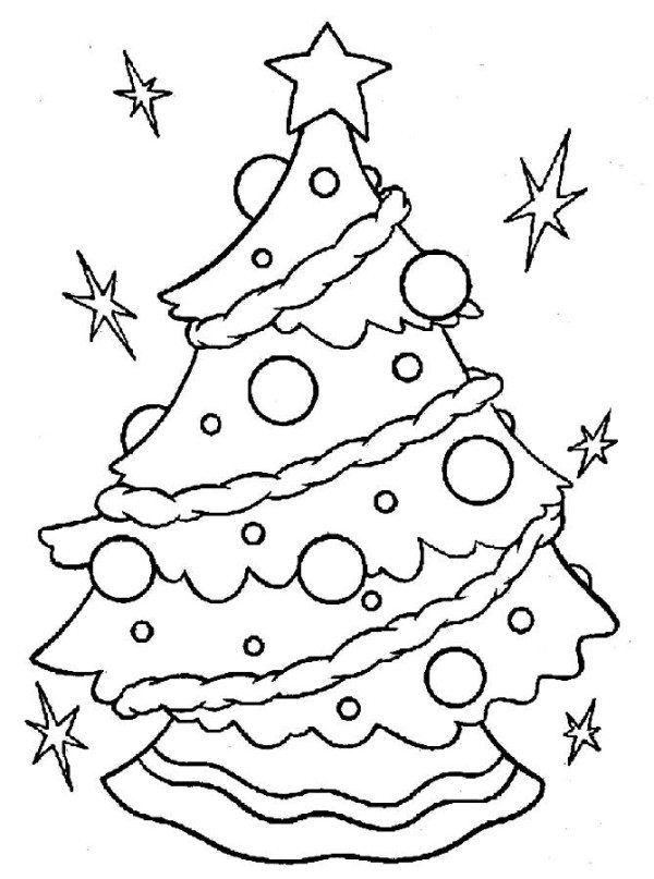 600x807 Children Around A Christmas Tree Coloring Pages