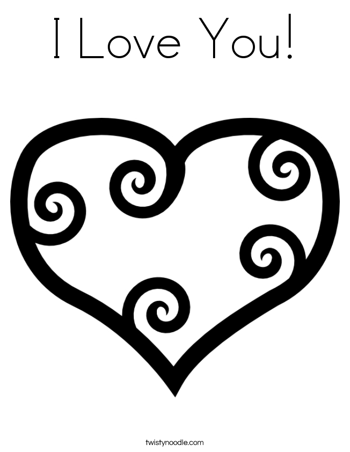 685x886 I Love You Coloring Page