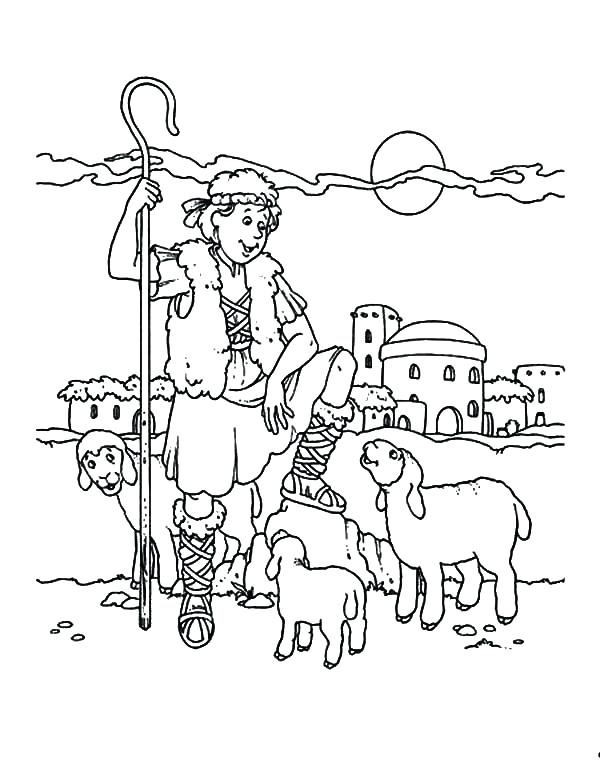 600x776 Coloring Coloring Pages Of A Boy The Shepherd Page Free For Your