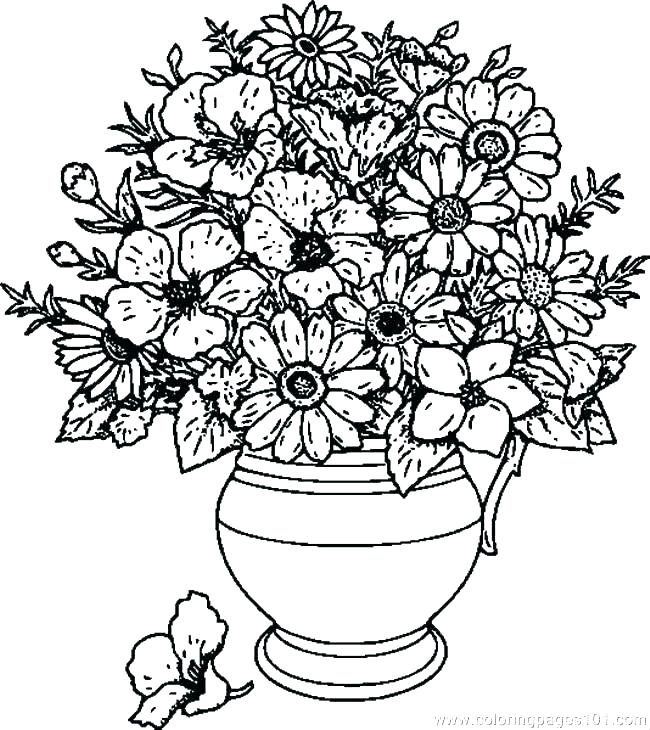 650x730 Coloring In Flowers Flowers Coloring Pages Free Printable Free