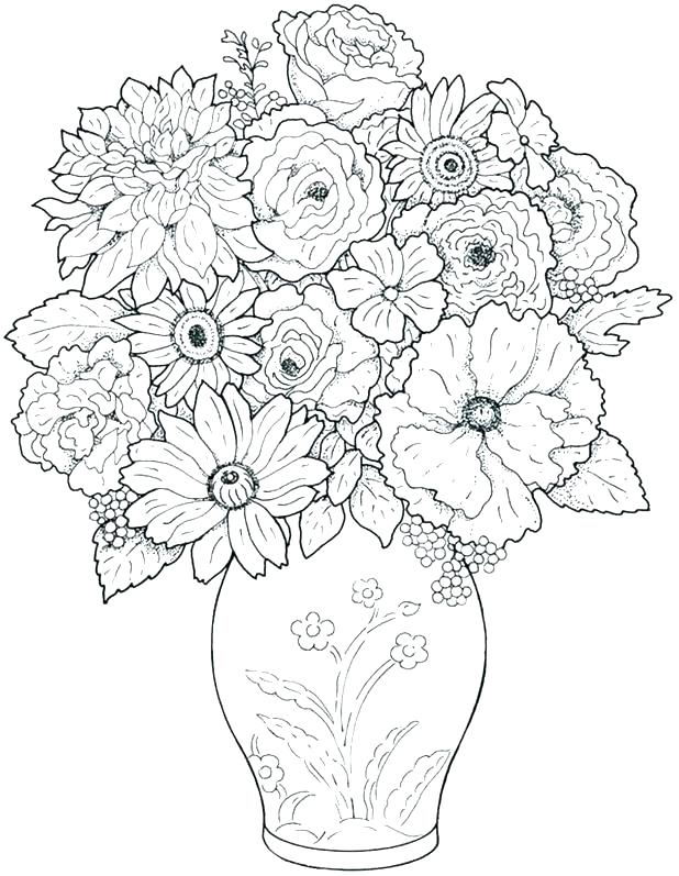 618x797 Coloring Pages Flowers Printable Flower Coloring Pages Printable