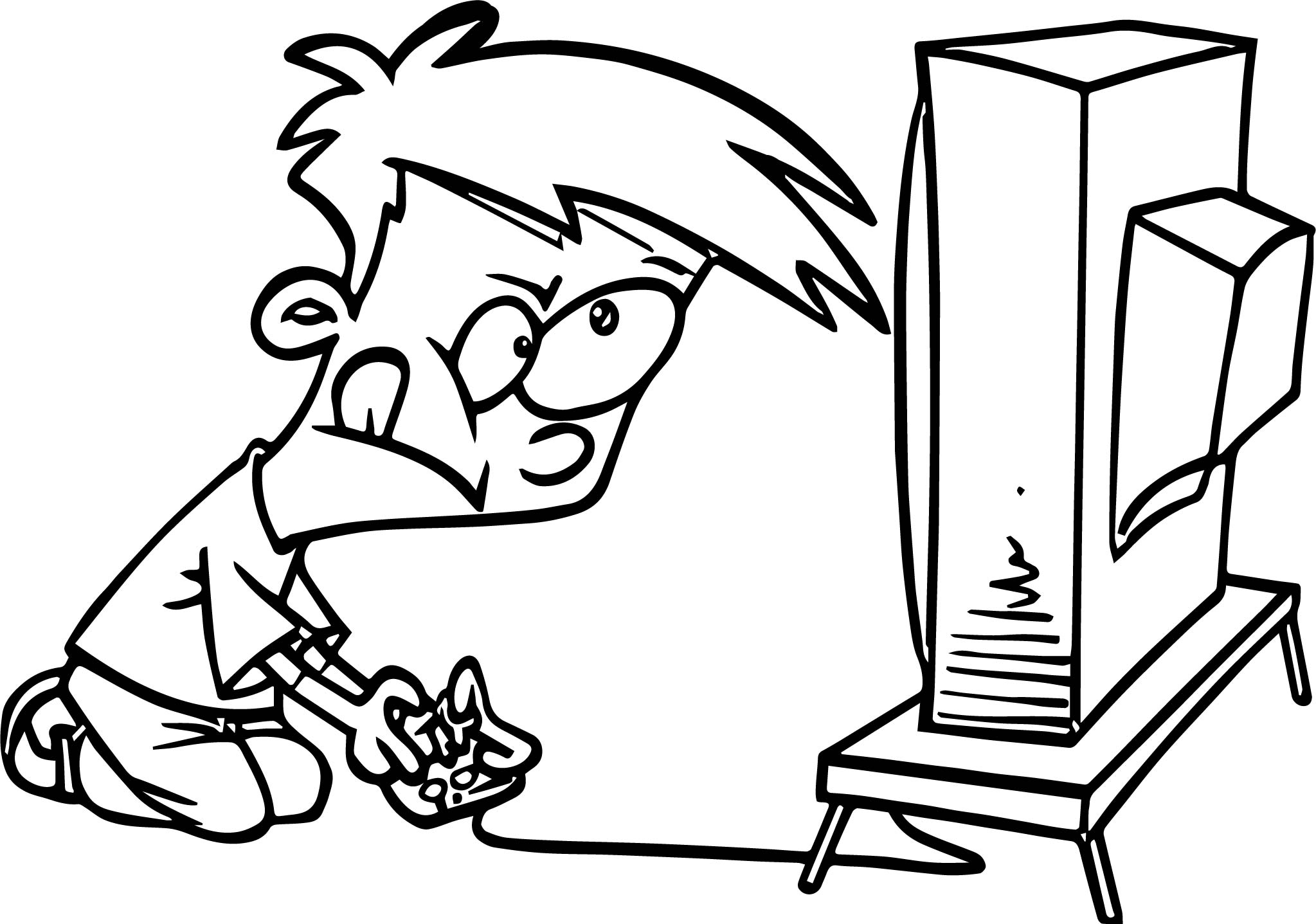 2047x1437 Video Games Cartoon Kid Playing Computer Coloring Page At Game