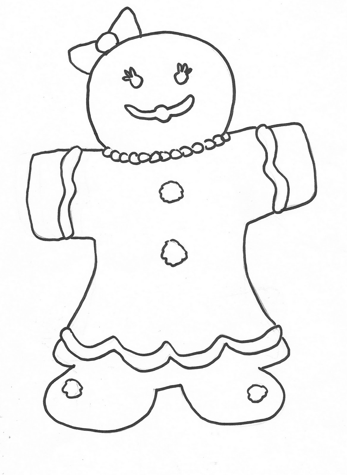 1168x1600 Gingerbread Girl Coloring Page