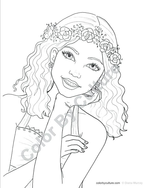 570x738 Coloring Page Of A Girl Coloring Page Free Printable Girl