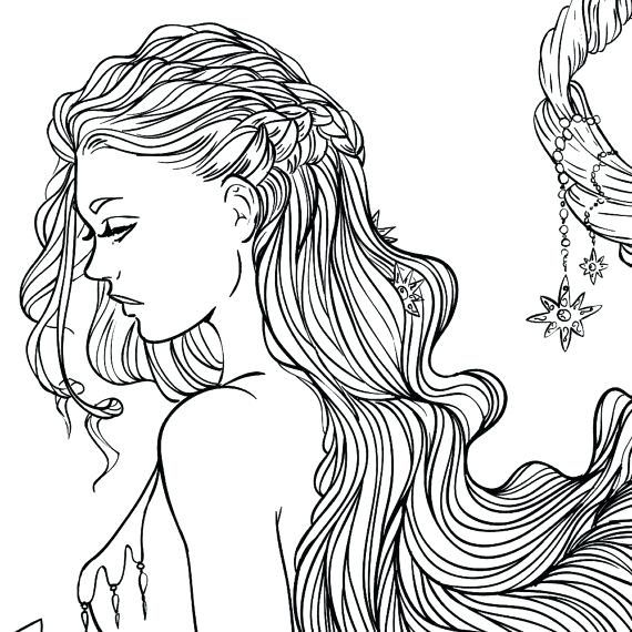 570x570 Hair Coloring Pages Prtables For Adults Free At Coloring Pages