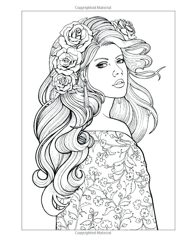 600x776 Adult Coloring Pages Hair Female Coloring Pages Hairstyle Coloring