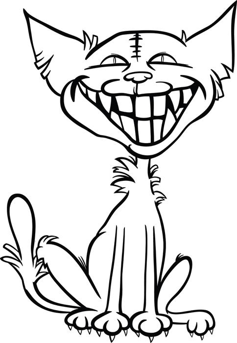 484x700 Halloween Cats Coloring Pages