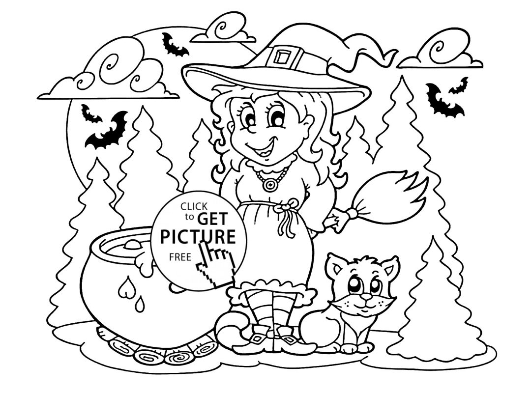 1080x800 Blackat Halloweenoloring Pages Printable Free Amazing Black Cat