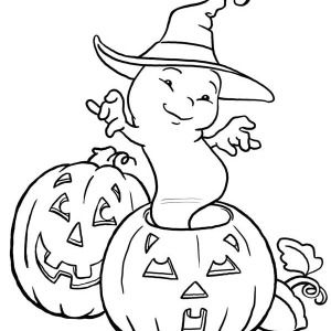 300x300 Halloween Day, White Ghost Dancing On Halloween Day Coloring Page