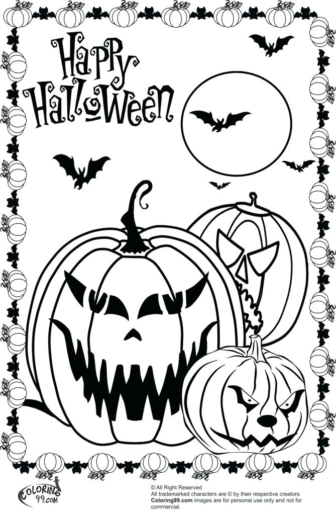 669x1024 Coloring Pages Of Halloween Scary Coloring Pages Halloween