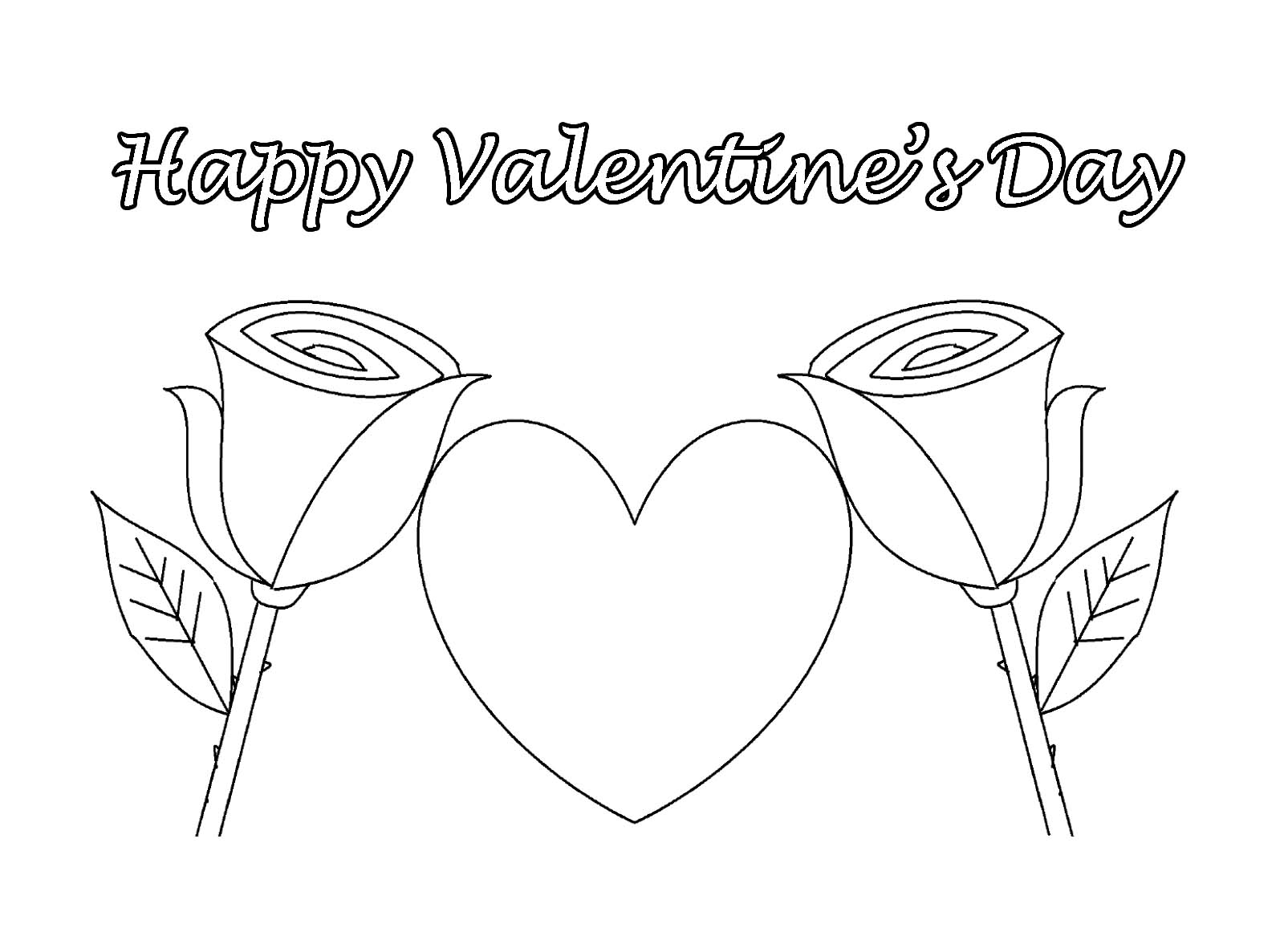 1600x1187 Happy Valentine's Day Coloring Pages