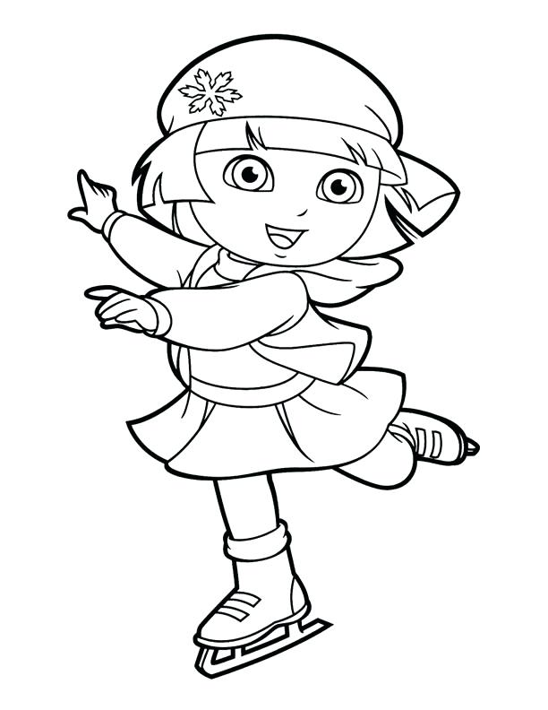 612x792 Dora Coloring Pages Coloring Pages Ice Skating Dora Explorer