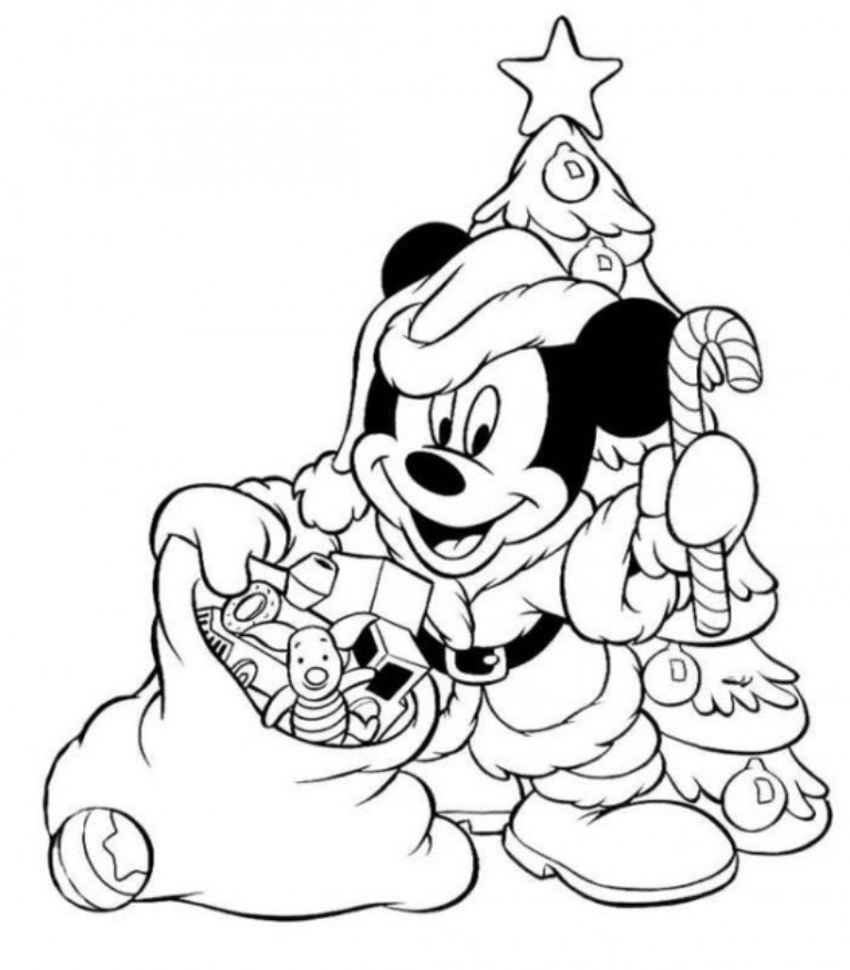 768x877 Christmas Mickey Coloring Pages Info I On Printable Disney