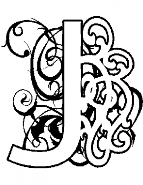 291x376 Illuminated J Coloring Page
