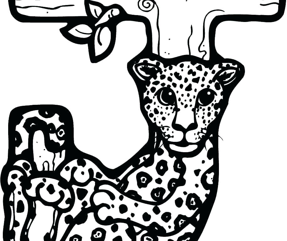 915x768 Jaguar Coloring Page