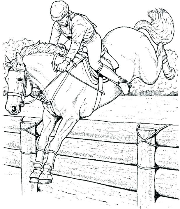 618x716 Horse Jumping Coloring Pages