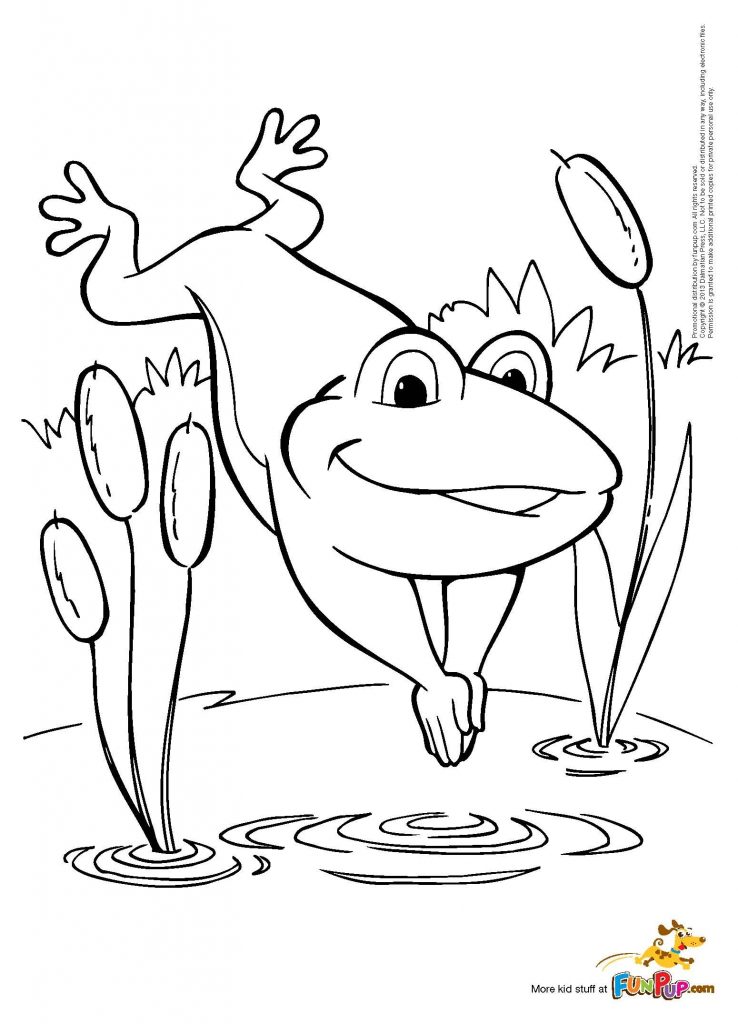738x1024 Jumping Frog Coloring Page