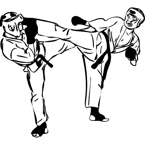 600x600 Karate Fighting Championship Coloring Pages Batch Coloring