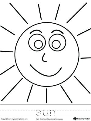 300x400 Kindergarten Printable Worksheets Sun Coloring Page And Word