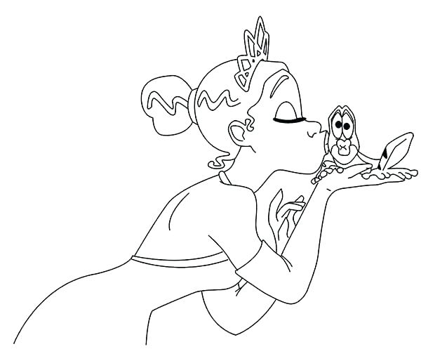 600x514 Princess Coloring Page Princess Kiss Frog In Princess