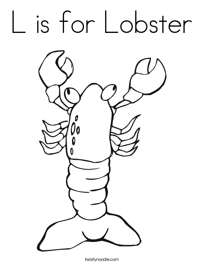 685x886 L Is For Lobster Coloring Page