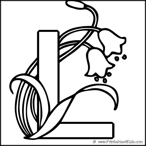 600x600 Letter L Printable Coloring Pages