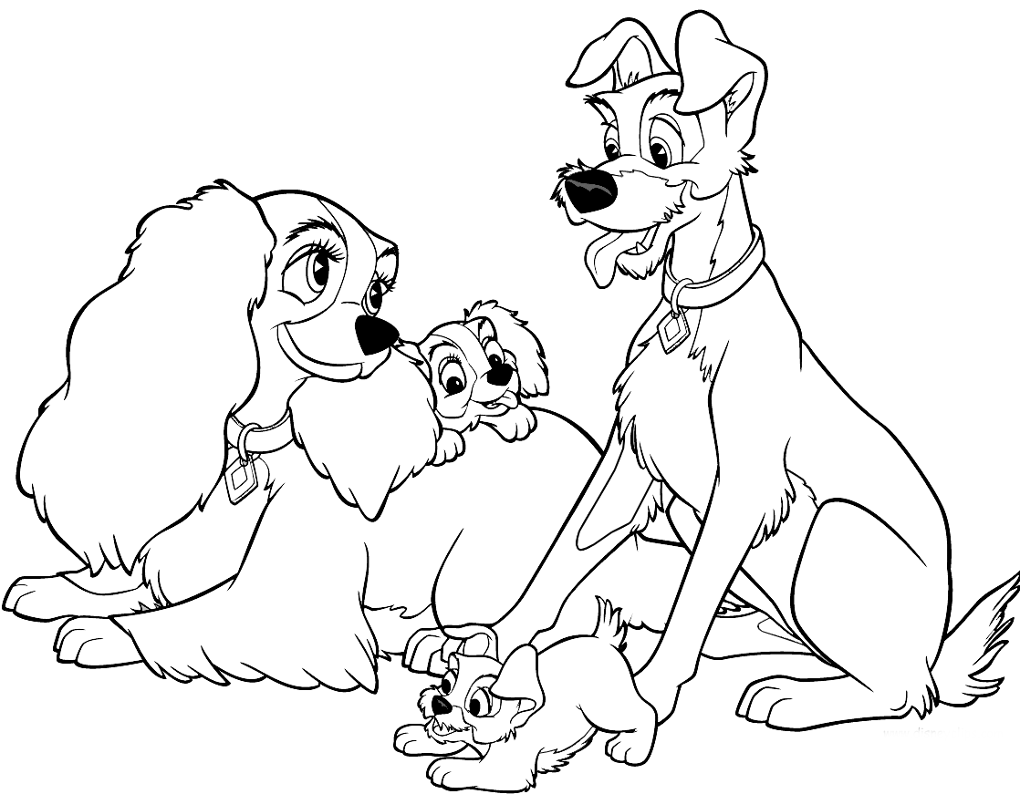 1118x871 Lady And The Tramp Coloring Pages