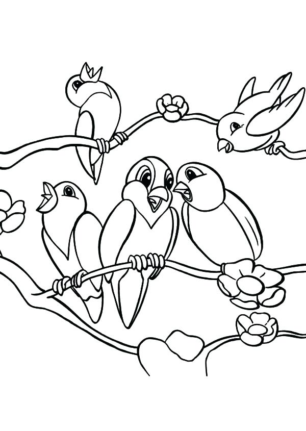 600x845 Love Bird Coloring Pages Love Birds Singing For Love Ones Coloring