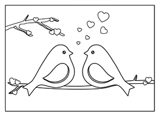 315x244 Love Birds Valentine Coloring Page + Tons More Free Printables